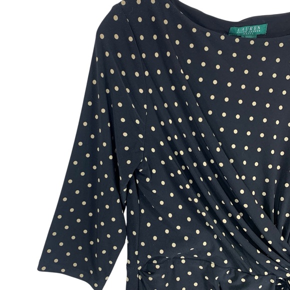 Ralph Lauren Black Polka Dot Dress size 14 - Picture 5 of 12